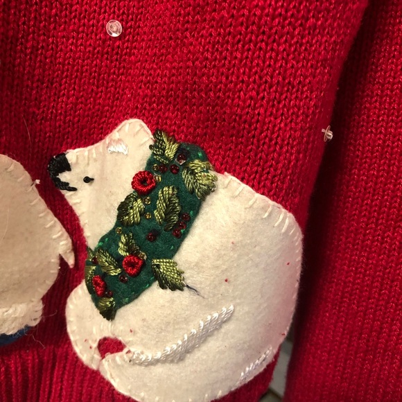 Beautiful embroidered and beaded Christmas sweater - Picture 3 of 4